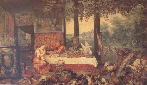 BRUEGHEL, Jan the Elder Sense of Taste (mk14) oil painting picture